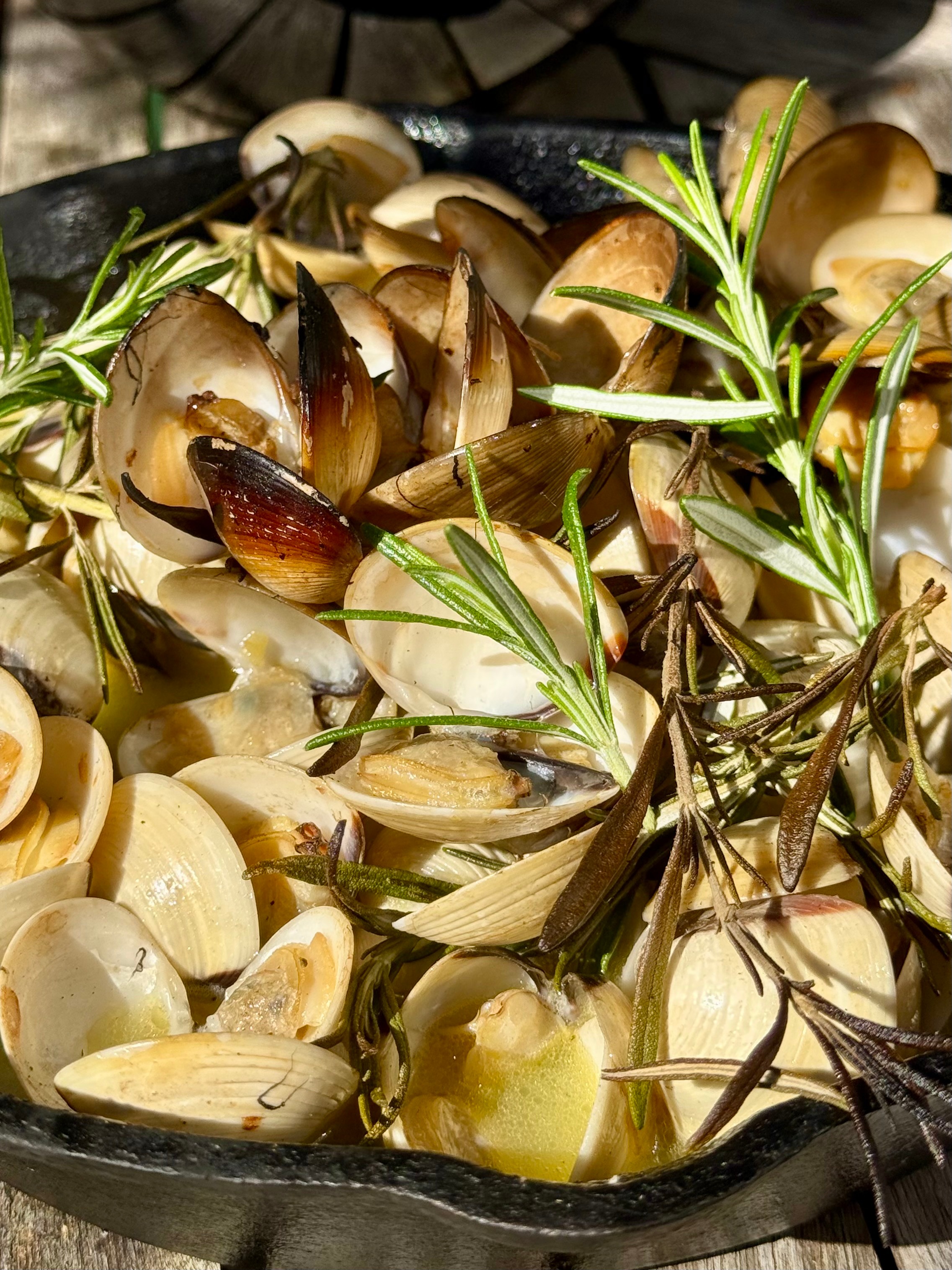 Wood-fired Garlic Butter Clams